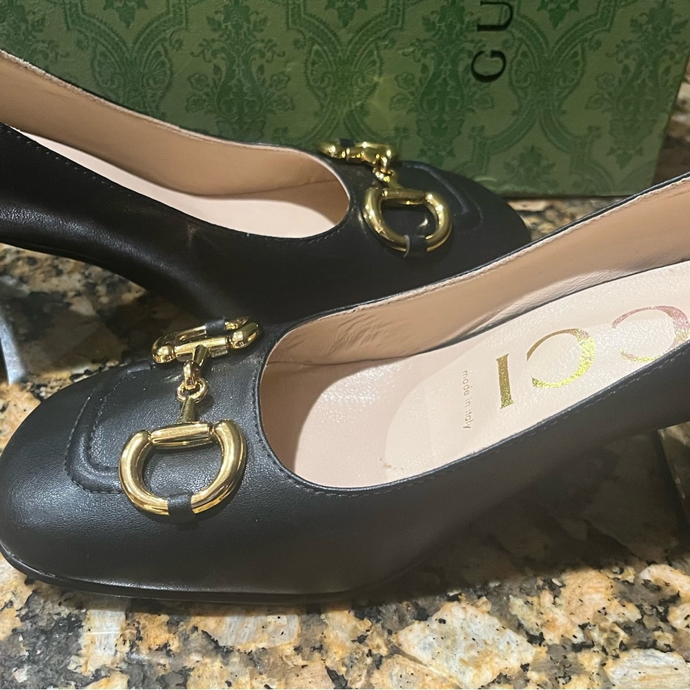 Gucci Black Leather Women's Shoes